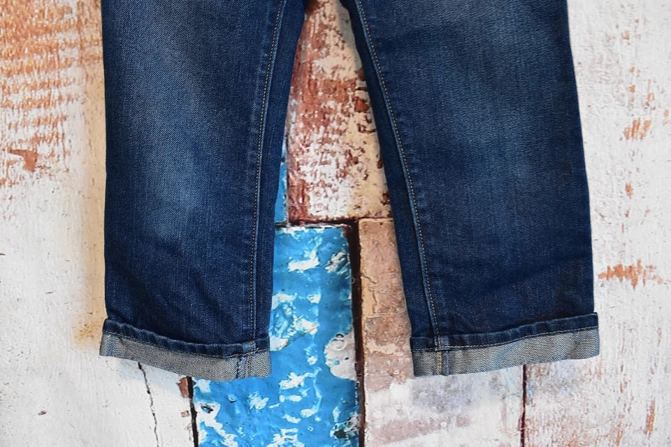 Дети девочек старый темно-синий джинсовой ткани Capri ноги джинсы размер 10 темно стирка подержанные - Изображение 4 из 4