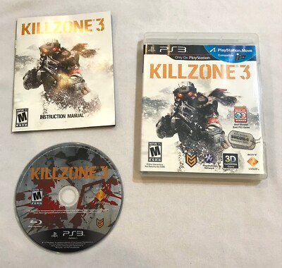 PLAYSTATION Killzone 3 VIDEO GAME PS3 CIB Disc Case & Manual - Tested & Working