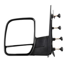 Driver Side Manually Telescoping For Ford Econoline 2003-14 Black Surface Mirror