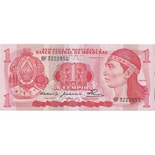 [#809932] Banknote, Honduras, 1 Lempira, 1980, 1980-05-29, UNC(65-70)
