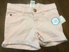 New Baby Girl Carter's Pink Denim Shorts lace NWT Size 4T
