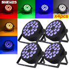 Shehds 4Pcs Led Flat Par 18X18W Aluminum Alloy Rgbwauv Par Stage Lights Dj Disco