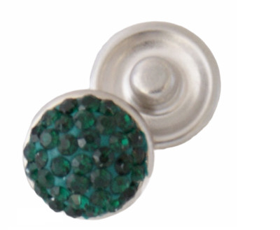 Mini Snap Jewelry Dark Green Rhinestone Stud fits 12mm Petite Ginger Charm