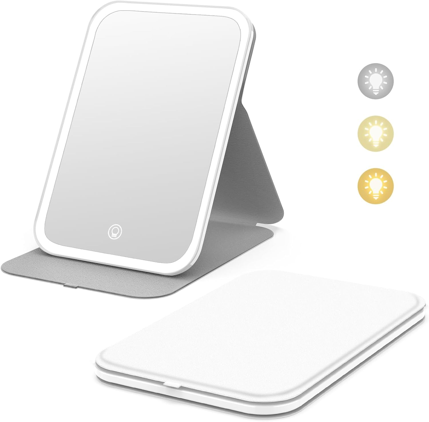 Portable 360° Rotating Touch LED Travel Makeup Mirror with Light