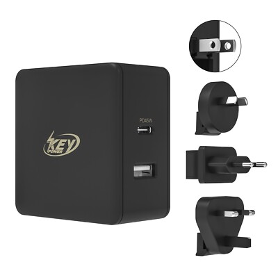 45W Fast  Charge USB C Car Charger Adapter-Dual USB-C and USB-A Ports