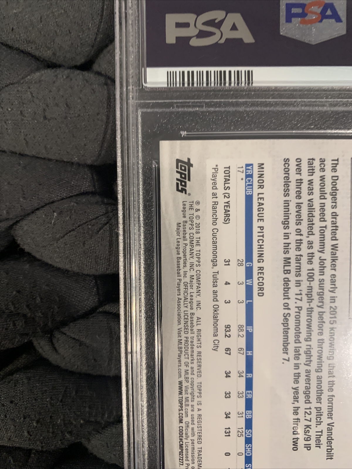 2018 Topps Baseball #132 Walker Buehler Rookie Card RC PSA 10 Gem Mint Pop 43 view 18