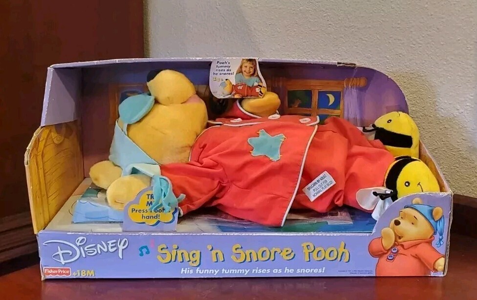 DISNEY Fisher Price WINNIE th POOH SING 'N SNORE Animated Plush