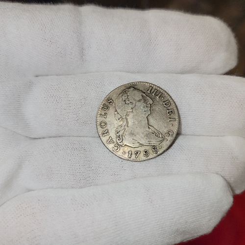 SPAIN 1788 SEVILLE 2 REAL CHARLES III CAROLUS III SPANISH SILVER COLONIAL ERA - Video 1 of 1