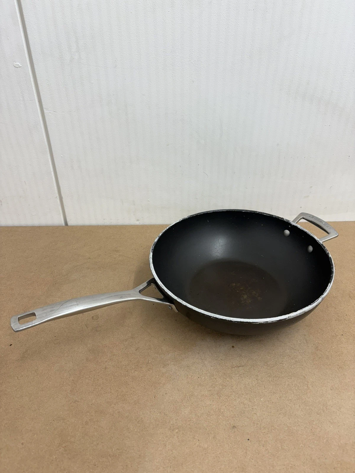 Le Creuset Toughened Non-Stick Stir Fry Wok with Handle 30cm - Some Damage