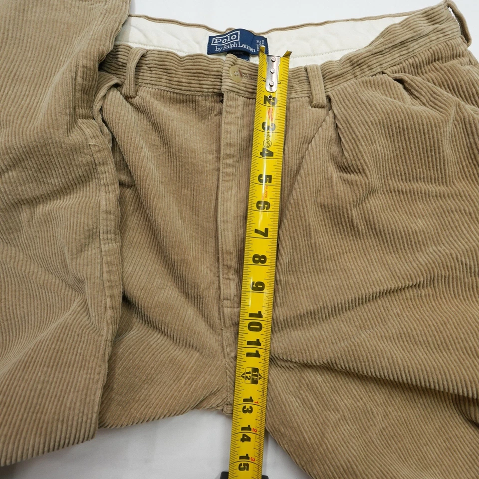 VINTAGE Polo Ralph Lauren Pants Mens Fits 38x33 Khaki Corduroy Andrew Pant VTG - Image 2 of 4