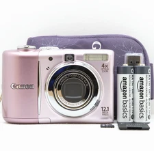 Canon PowerShot A1100 IS 12.1MP Digital Camera Pink Tested Full Kit -Fast Post