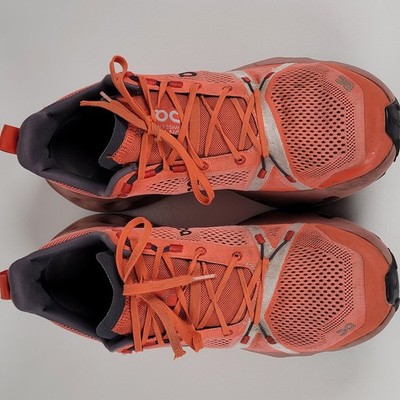Mens On Running Clouds Orange Flame | White Athletic Shoes 11.5 US