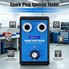 Dual Hole Spark Plug Tester 12v Gas Car Ignition System Analyzer Diag Test Tool