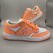 New Balance 480 Shoes Youth Size 4 Orange White Sneakers Lace Up