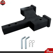 Fit For 2-In Receivers Steel  7500Lbs Dual-Position Trailer Hitch Extender Black
