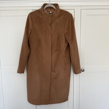 Marks & Spencer Autograph Women's Camel Colour Alpaca and Wool Blend Coat -UK 16
