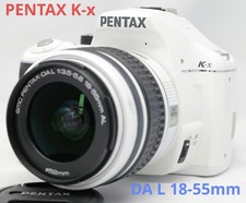 PENTAX K-X Digital SLR Camera Lens Kit White Excellent Condition