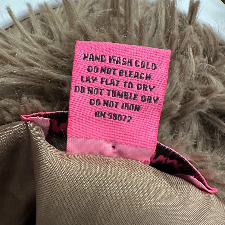 Chaleco de piel sintética Betsey Johnson para mujer Y2K talla M boho peludo festival capas Foto 4 de 4