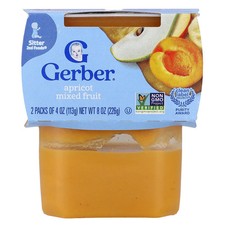 Baby Food, 2nd Foods , Apricot Mixed Fruit, 2 Packs, 4 oz 113 g Each
