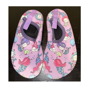Girls Purple Mermaid Slip-On Water Shoes Aqua Socks for Water Sports 11-11.5