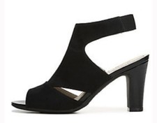 NEW Life Stride Black Cutout Peep Toe Slingback Heels Women  s size 9 New In Box