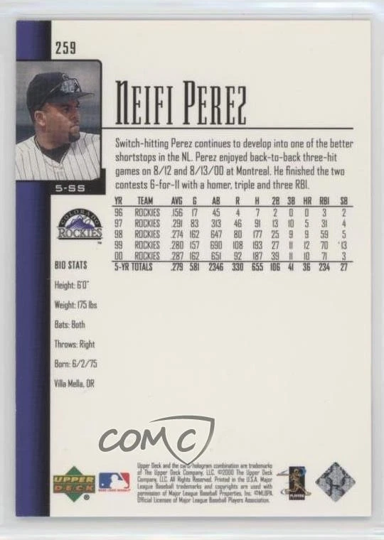 Upper Deck Gold UD Exclusives 2001/25 Neifi Pérez #259 Foto 2 de 2