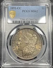 1891-CC Morgan Silver Dollar $1 PCGS MS62 Carson City Toned Spitting Eagle