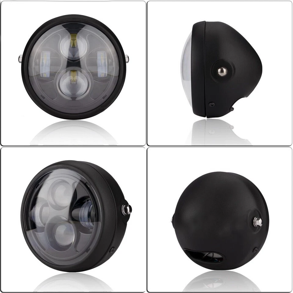 Motorcycle 6.5" LED Hi/Lo Headlight For Harley BMW Cagiva Honda NEW Foto 3 de 4