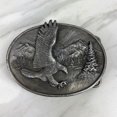 The Eagle Bird and Symbol of Courage Freedom Siskiyou VTG 1982 Metal Belt Buckle
