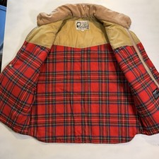 Vintage Penfield Trailwear Vest L Made in USA 3M Thinsulate Red Tartan Lined Tan