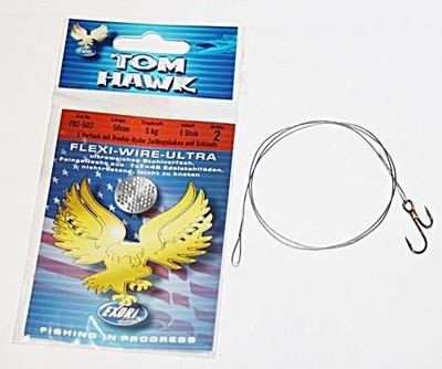 Exori Tom Hawk Flexi-Wire-Ultra Gr.2 5kg 50cm mit Ryderhaken und Schlaufe 1 Stüc