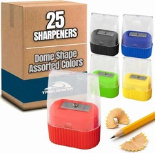 25 Pack Handheld Manual Pencil Sharpeners in Bulk Plastic Pencil Sharpeners f...