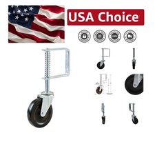 Spring Loaded 4-Inch Gate Caster Wheel - Supports 125 lbs, Easy Installation
