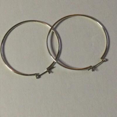 NORDSTROM SILVER PLATED HOOP EARRINGS 2” EUC