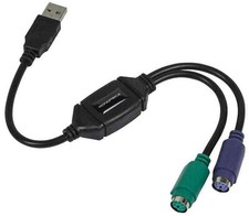 Dual PS/2 Keyboard  Mouse Convert old PS2 to USB Adaptor Cable MONOPRICE 10934