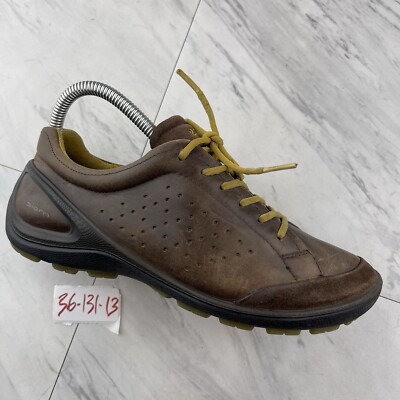 •Ecco biom womens size 36 brown leather yellow sneaker