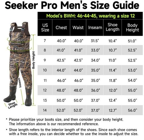 Men's Hunting / Fishing Waders | 1400G 3M™ Thinsulate | Sizes 7-13 - Picture 11 of 22
