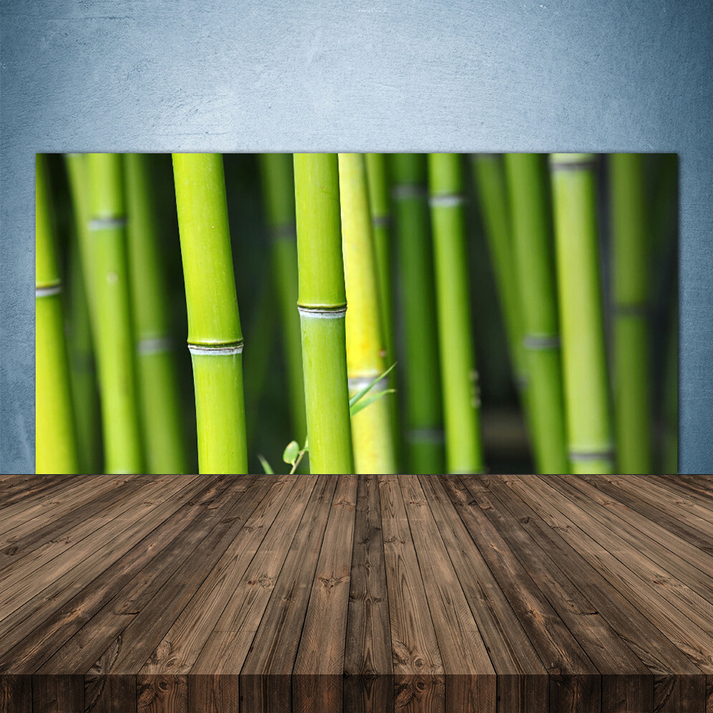 Crédence de cuisine 140x70cm en verre pour fond de hotte bambou