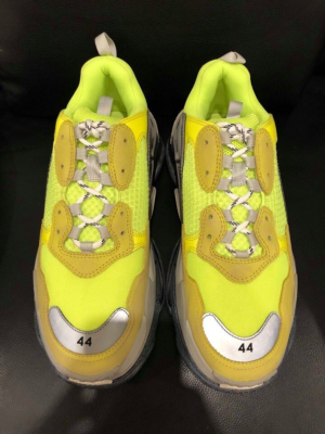 Balenciaga Triple S Sneaker Neon Yellow Grey Speed Flat Trainer 44