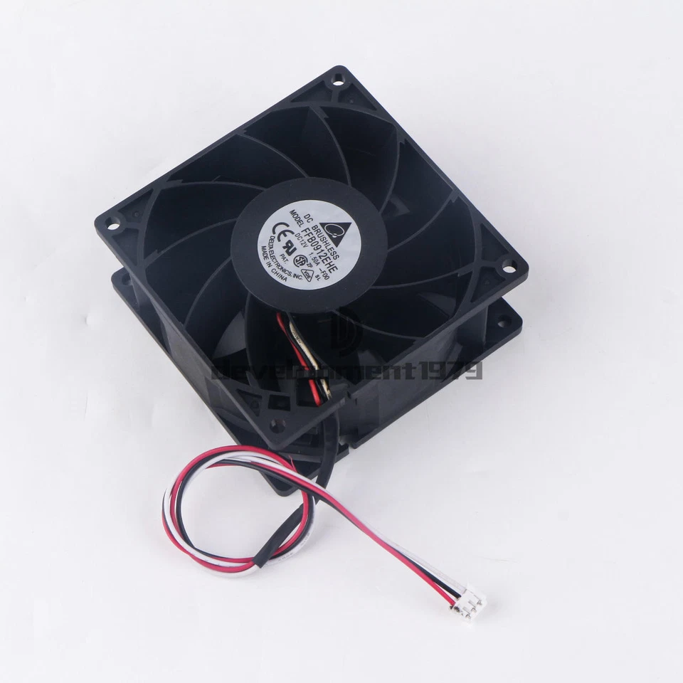 1PCS 92x92x38mm 92mm 9038 12V 1.5A 3wire High Airflow Fan FFB0912EHE  - Image 2 of 4