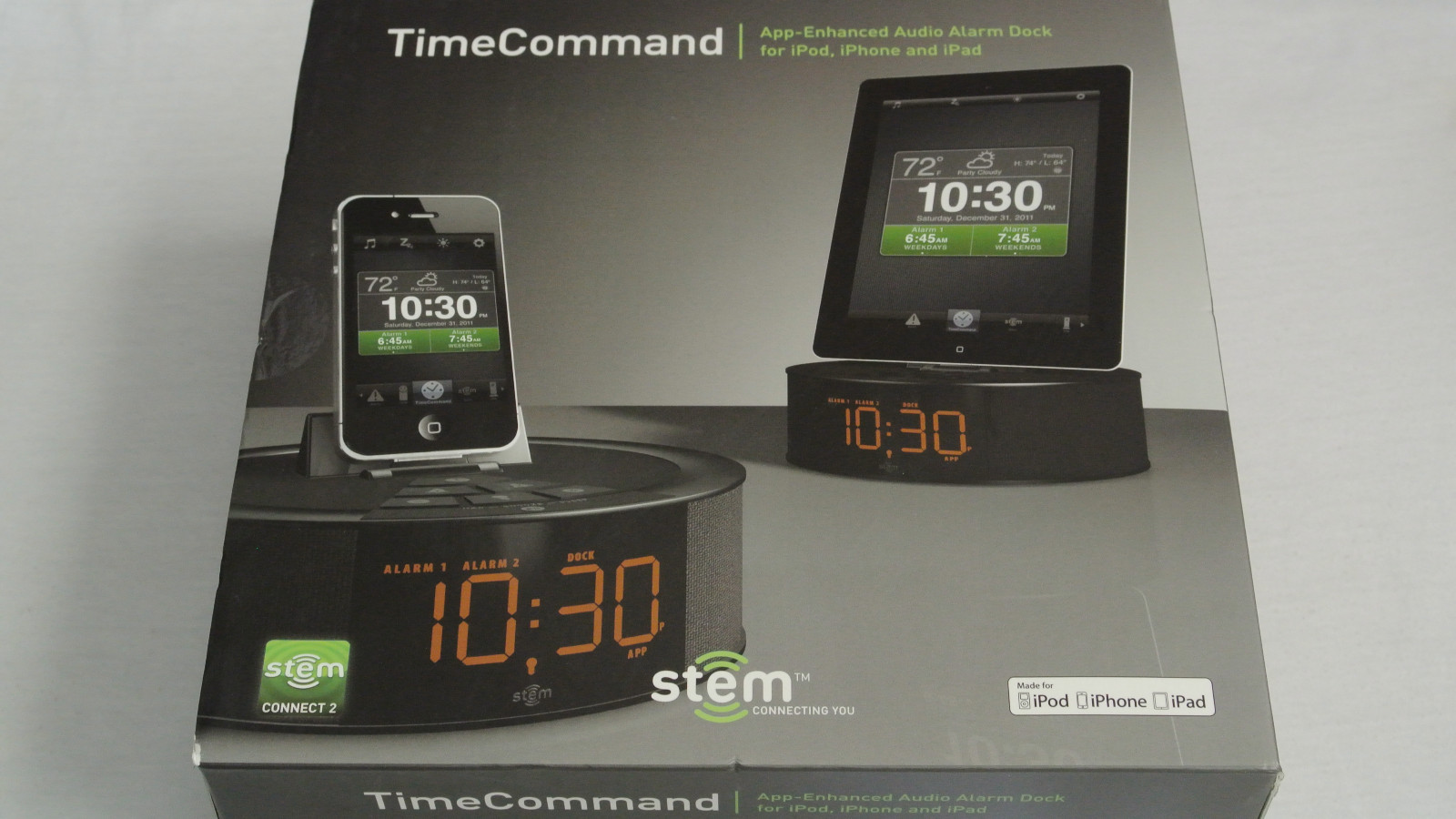 Brand New Stem TimeCommand App-Enhanced Audio Alarm Dock for iPod, iPhone, iPad