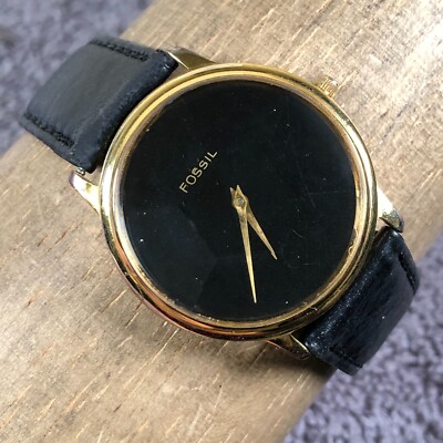 Vintage Fossil Unisex PC-7367 Leather Minimalist 34mm Quartz