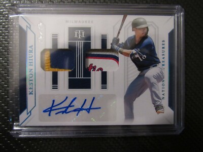 Keston Hiura 1/1!! WOW! National Treasures Rookie Dual Patch Auto!!!! One of One