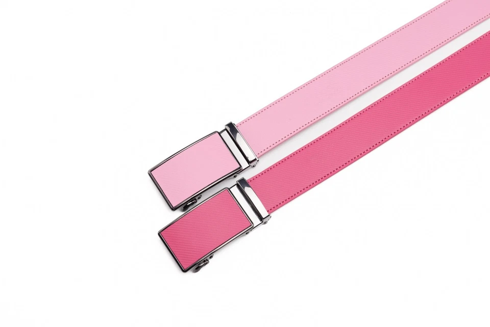 Mens Leather Belt No Holes Ratchet Belt Automatic Buckle Adjustable - Image 4 of 4