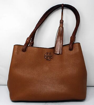 Tory Burch Taylor Triple-Compartment Saddle/Brown Leather Tote (Slightly  Used) | eBay