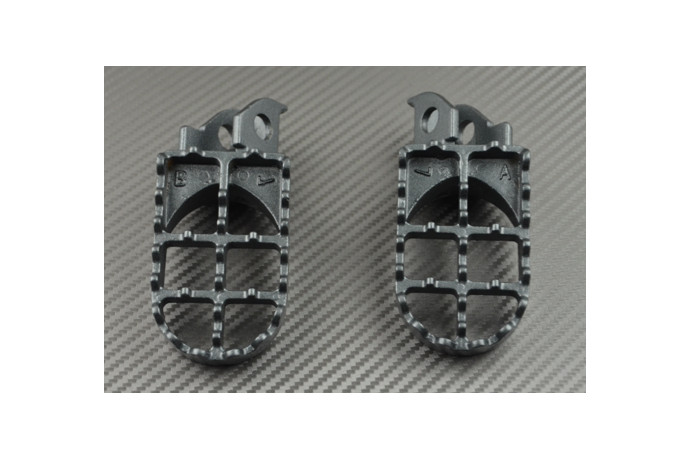 Repose-pieds cross en acier inoxydable pour moto Suzuki DR 250 et 350 de 1990 à 1995 noirs