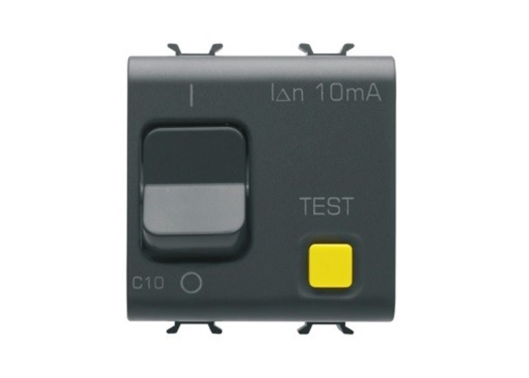 GEWISS GW 12485 INTERRUTTORE DIFFERENZIALE MAGNETOTERMICO 1P+N 10MA CHORUS NERO