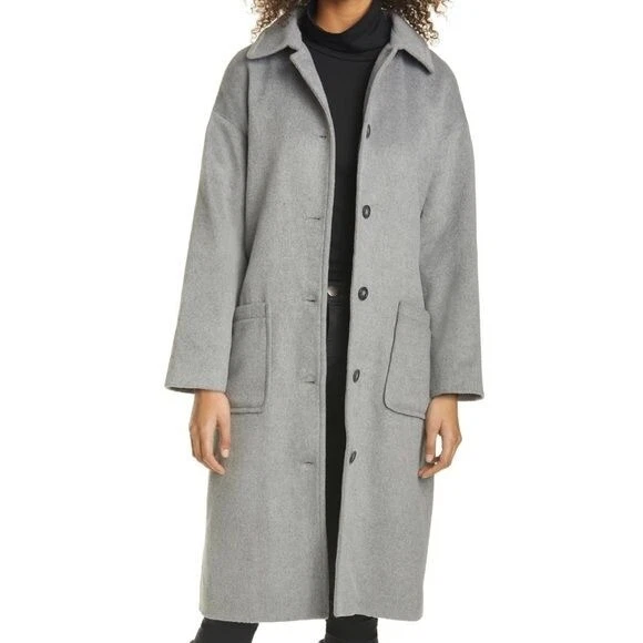 Rails Nadine Heather Grey Belted Wool Blend Trench Coat Size Small MSRP $325