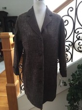 NWT PENDLETON Brown Reversible Wool/Silk BUTTON COAT Medium 288