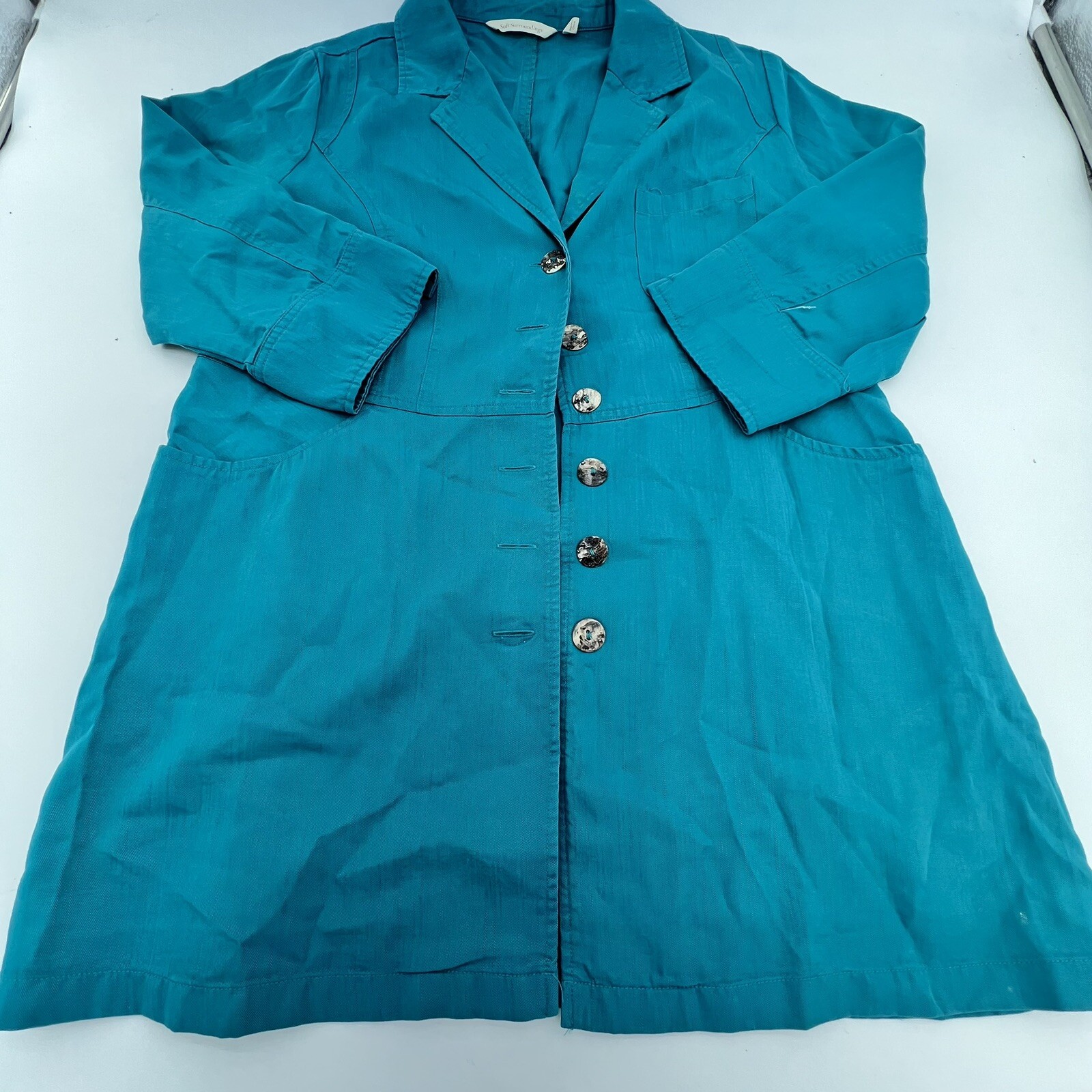 Soft Surroundings Long Collared Jacket Lyocell Te… - image 1